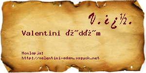 Valentini Ádám névjegykártya